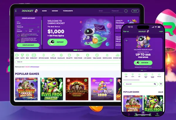 Rocket Casino Play Over 3000 Games and Claim 150 Free Spins Plus 1000 ...